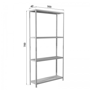 Стеллаж металлический Практик MS 185KD, 1850x700x300мм, 4 полки, комплект (S24099123402)