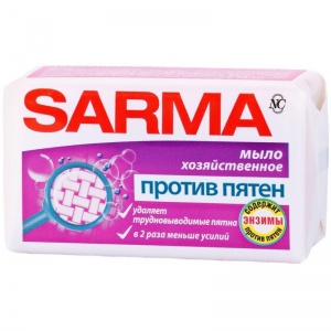 Мыло кусковое хозяйственное Sarma "Против пятен", 140г, 1шт. (11150)