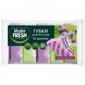 Губка поролон/абразив Master Fresh XL Strong effect (95х65х35мм) 5шт.