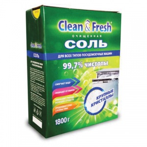 Средство для посудомоечных машин Clean&Fresh, соль, 1.8кг, 3шт. (УТ000000347)