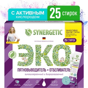 Пятновыводитель-карандаш Synergetic, 25 стиков, концентрат, биоразлагаемый, 10 уп. (111103)